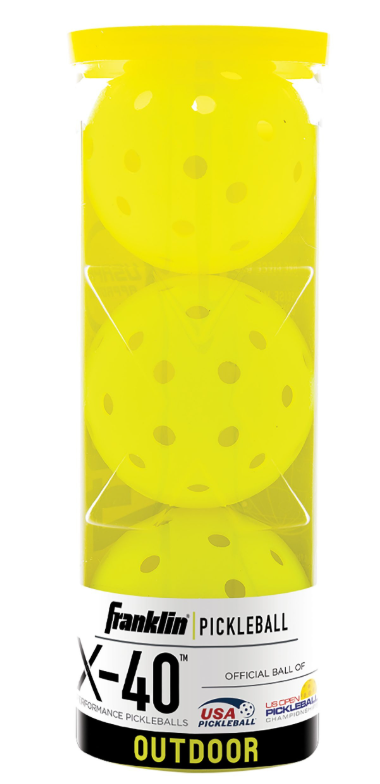 Franklin X-40 Outdoor Pickleball (Yellow) - 3 Pack