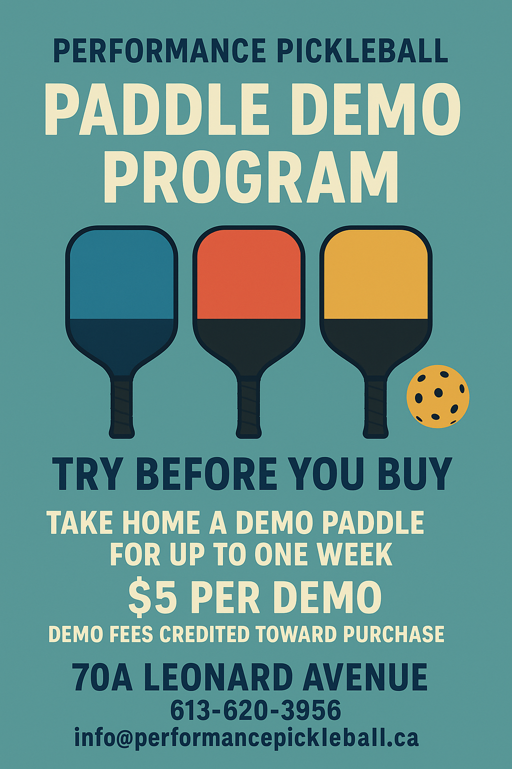 Try Before You Buy: Performance Pickleball’s Ottawa Paddle Demo Program