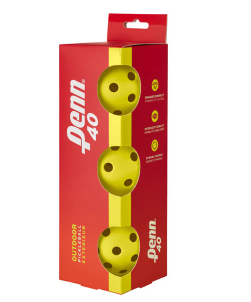 Penn 40 Outdoor Pickleball (Yellow) - 3 Pack