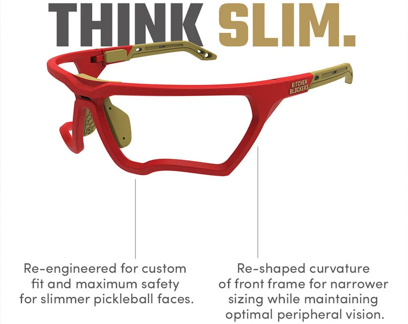 Kitchen Blockers Pickleball Eyewear Red (Slimfit)
