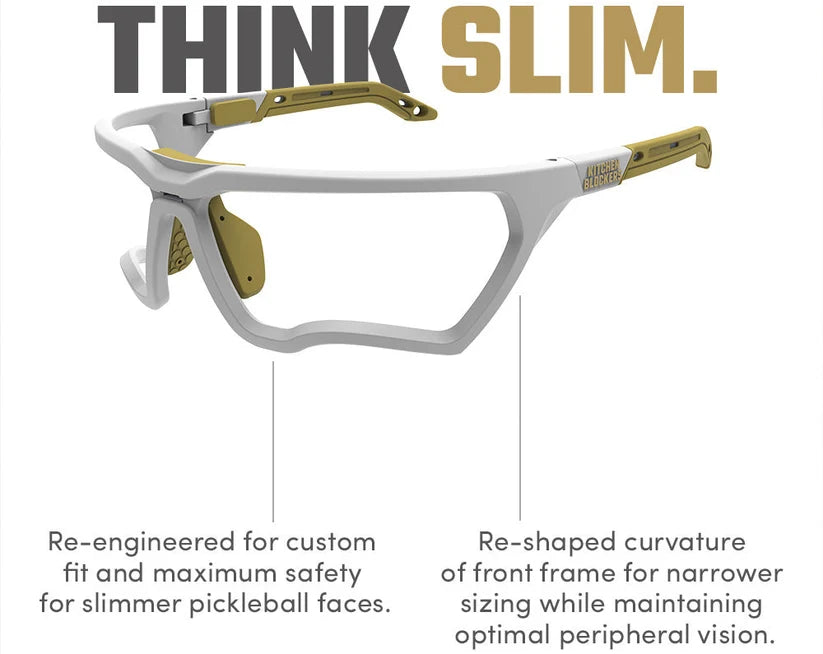 Kitchen Blockers Pickleball Eyewear White (Slimfit)